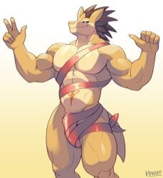 5_fingers anthro big_penis biped fingers generation_1_pokemon genitals hi_res knot male muscular muscular_anthro muscular_male nintendo pecs penis pokemon pokemon_(species) sandslash tail voviat what_i_want_as_a_present