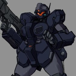 covered_nipple gundam gundam_unicorn mecha medium_breasts mobile_suit rgm-96x_jesta thick_thighs weapon