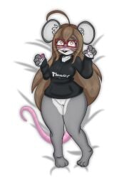 1girls animal_ears anthro anthro_female bed black_hoodie blush blushing bottomless breasts brown-eyes brown-hair brown_eyebrows brown_eyed_female brown_eyes brown_hair brown_hair_female buckteeth child_bearing_hips cukizilla cukizilla_(ratona) cute cute_face dakimakura dakimakura_design eyebrows female female_focus female_furry female_only fur furry furry_only glasses gray_and_white gray_fur grey_and_white_fur grey_fur hoodie hoodie_only laying_down laying_on_back laying_on_bed mouse mouse_ears mouse_girl mouth_open no_panties no_pants non-human on_back on_bed one_color_background pawpads paws perfectos_desconocidos pink_blush pink_nose pink_pawpads pink_tail presenting presenting_pussy puffy_pussy rat rat_ears rat_tail red_glasses simple_background smile smiling smiling_at_viewer solid_color_background solo solo_female solo_focus thicc_thighs thick_thighs thighs two_tone_body two_tone_fur white_fur white_sclera