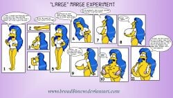 areola areolae big_breasts blue_hair breast_expansion breasts female hair huge_breasts large_breasts marge_simpson nipples the_simpsons