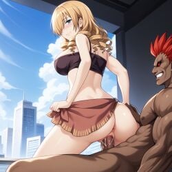 1boy 1girls ai_generated akuma anus ass big_ass big_breasts blonde_hair blue_eyes blush capcom crossover dark-skinned_male dark_skin dilf female large_breasts leandroff5 long_hair male male/female male_penetrating_female mature mature_male muscular muscular_male oriana_thompson pleasure_face pleasured pleasured_female pussy red_eyes red_hair reverse_cowgirl_position self_upload sex smile straight street_fighter to_aru_majutsu_no_index uncensored vaginal_penetration vaginal_sex