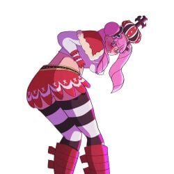 1girls artist_request female female_only no_panties one_piece perona pink_eyes pink_hair shonen_jump thighhighs upskirt vacantgalaxies