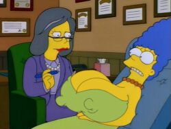 big_breasts blue_hair breasts female hair huge_breasts large_breasts marge_simpson nipples the_simpsons