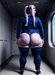 1girls ai_generated alien alien_girl alien_humanoid ass ass_exposed ass_focus big_ass blue_clothing blue_jacket blue_stockings blue_suit bottom_heavy bottom_heavy_female business_suit cellulite chubby chubby_female clouds elderly_female exposed_ass fat fat_ass fat_fetish female female_only from_behind full_body gilf hallway headgear hips huge_ass indoors inside loafers magnumdawn markings_on_head mature mature_female mature_woman milf mole_(marking) mole_on_ass non-human obese obese_female oc old_woman original_character overweight overweight_female panties pony_diffusion_xl purple_body purple_panties purple_skin purple_thong rear_view sci-fi skin_markings sky solo solo_female spaceship spaceship_interior stable_diffusion standing star_wars stockings tentacle tentacle_hair thick_thighs thighs thong twi'lek wide_hips window wrinkled_skin wrinkles