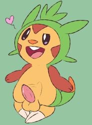 chespin feral generation_6_pokemon genitals heart_symbol hi_res male mincheeto nintendo penis pokemon pokemon_(species) presenting solo tapering_penis wiggle