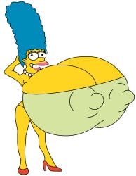 big_breasts blue_hair breasts breasts_bigger_than_head female gigantic_breasts hair huge_breasts hyper_breasts large_breasts marge_simpson massive_breasts nipples the_simpsons