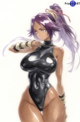 1girls ai_generated big_breasts bleach brown_skin color female female_focus female_only fit fit_female large_breasts ponytail priestofart purple_hair shihouin_yoruichi solo solo_female solo_focus tagme tagme_(artist) tagme_(character) thick_thighs thin_waist wide_hips yellow_eyes