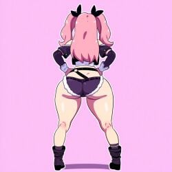 1girls ai_generated ass ass_focus big_ass female female_only huge_ass mullon nicole_demara novelai pink_hair shorts solo_female solo_focus that_ass_was_fat zenless_zone_zero