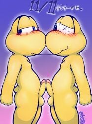 2 2024 absurd_res anthro balls blush digital_media_(artwork) duo erection food frottage gay genitals heart_symbol hi_res humanoid_genitalia humanoid_penis koopa koopa_troopa male male/male mario_(series) mario_bros nintendo nude penile penis pocky pocky_and_pretz_day pocky_game pocky_in_mouth reptile scalie sex smile standing turtle yamausagi0619