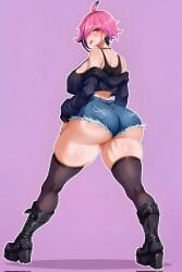 1girls ai_generated ass ass_focus ass_up ass_visible_through_thighs big_ass big_breasts blue_shorts blush breasts corela embarrassed female female_only hispanic hispanic_virtual_youtuber indie_virtual_youtuber jean_shorts jpeg latam_virtual_youtuber long_hair neneefthy panties pink_hair purple_stockings short_hair shorts sitting sitting_on_lap solo solo_female streaming tagme thick_ass thick_thighs thighhighs thighs twitch twitch.tv twitter virtual_youtuber vtuber yellow_eyes youtube youtube_hispanic youtuber youtuber_girl youtubers