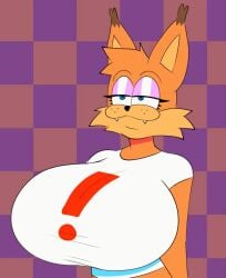 ! 1girls 2020s 2024 animated anthro artist_name big_breasts blue_eyes bobcat bouncing_breasts breasts bubsy bubsy_(series) bubsy_bobcat fangs female female_focus female_only furry furry_female furry_only genderbent genderswap_(mtf) huge_breasts large_breasts mtf_crossgender orange_body orange_fur rule63 rule_63 shirt smug tagme theycallhimcake topwear twitter_link video video_game_character video_games white_shirt