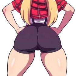 1girls ai_generated ass ass_focus big_ass blonde_hair burn_the_witch female female_only huge_ass mullon ninny_spangcole novelai original solo_female solo_focus suspenders that_ass_was_fat twintails