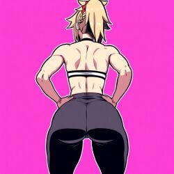 1girls ai_generated ass ass_focus athletic_female big_ass blonde_hair bottom_heavy bubble_butt caked_up choker dat_ass dumptruck_ass fat_ass fate_(series) female female_only gym_clothes huge_ass light-skinned_female light_skin mordred_(fate) mullon novelai original ponytail simple_background solo_female solo_focus sportswear that_ass_was_fat thick_thighs tight_clothing toned toned_female wide_hips