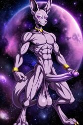 ai_generated balls beerus big_balls big_penis cock cocky69 dragon_ball_super excessive_size god_of_destruction hanging_balls hyper_penis muscles muscular muscular_anthro penis