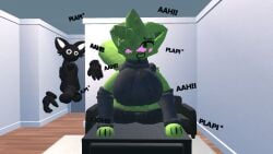 anal black_fur floating_hands floating_penis fur furry horse lewd_face moaning rec_room