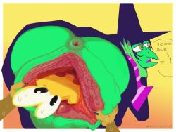 banjo-kazooie banjo_(banjo-kazooie) bear big big_ass black_hair bored bored_expression bored_sex gape gaping gaping_pussy gruntilda gruntilda_winkybunion nintendo pussy puzzle wide_hips witch witch_costume witch_hat