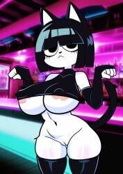 catgirl furry_funnychan goth_girl no_panties