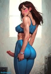 1futa abs ai_generated ass ass_focus ass_grab athletic athletic_futanari big_penis blue_clothing breasts breasts brown_eyes brown_hair brown_hair brunette_hair cum cumming cumshot d.va ejaculating ejaculating_cum ejaculation facial_markings fit_futanari frills futa_only futanari gym_clothes gym_uniform large_penis long_hair looking_at_viewer looking_back looking_back_at_viewer naked overwatch overwatch_2 penis precum_drip precum_on_penis precum_string redbisycle sports_bra sportswear thick_penis veiny_penis yoga_pants