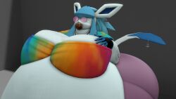 bbw big_breasts breasts cleavage eeveelution female furry glaceon huge_breasts kingofthekabuto overweight pokemon pokemon_(species) queenofthekabuto tagme thick_thighs wide_hips