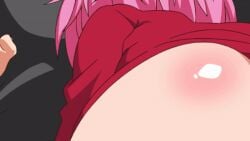 1boy 2022 20s animal_ears animated animated anus ass beer_can black_shirt can cat_ears cat_girl cat_tail censored drink_can female huge_ass indoors kemonokko_tsuushin_~nekomusume_nia~ mosaic_censoring nia_(kemonokko_tsuushin) pink_hair red_shirt shirt tagme tail teasing thighhighs thighs