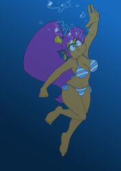 1girls aquaglubs drowning female shantae shantae_(character) solo underwater water_torture wayforward