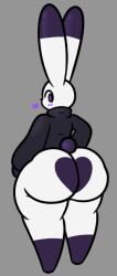 2023 anthro ass_focus big_ass bubble_butt bunny dumptruck_ass evilfiendish femboy fur furry furry_female furry_only huge_ass looking_back mare_(evilfiendish) massive_ass purple_eyes thick_thighs