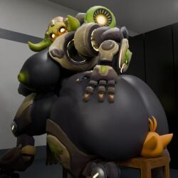 3d ass ass_grab ass_smothering blender blender_(software) facesitting hand_on_butt hornybluejay_(artist) huge_ass huge_breasts huge_butt looking_back omnic orisa overwatch robot smothering sonic_(series) sonic_the_hedgehog_(series) tails tails_the_fox weird_crossover