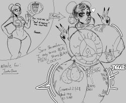 1female bikini bimbo bimbo_body bimbo_lips bimbofication blacked body_writing chun-li condom_balloon condom_belt cozy_rael huge_ass huge_breasts large_areolae long_nails makeup peace_sign qos qos_tattoo queen_of_spades street_fighter tattoo tight_clothing transformation