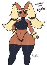 big_breasts breasts female female_focus female_only female_pokemon furry jhenightfox lopunny pokémon_(species) pokemon pokemon_(species) thick_thighs wide_hips