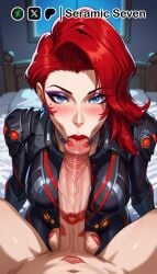 1boy 1boy1girls 1girls 2d absurdly_large_cock ai_generated big_penis black_widow_(marvel) black_widow_(marvel_rivals) blowjob blowjob_face blue_eyes blush blush clothed clothed_female clothed_female_nude_male completely_naked_male completely_nude_male eye_contact fellatio fellatio_face female half-closed_eyes kiss_mark large_penis light-skinned_female lipstick lipstick_mark lipstick_on_balls lipstick_on_penis looking_at_viewer makeup male male/female male_pov marvel marvel_rivals oral oral_sex penis_in_mouth pov pov_male red_hair red_hair red_lips red_lipstick redhead_female seramic_seven short_hair sucking_penis