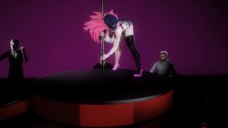 3d animated final_fight pink_hair poison_(final_fight) pole_dancing shorts street_fighter tagme tank_top toned_female video virt-a-mate virtamate