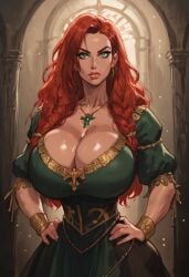 ai_generated aibro big_breasts hands_on_hips hera_hammerhand huge_breasts large_breasts lord_of_the_rings war_of_the_rohirrim