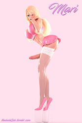 1futa 3d ass big_breasts bimbo bimbo_futanari blonde_hair breasts cleavage erection eyeshadow futa_only futanari high_heels intersex large_breasts lipstick long_hair makeup mari_(the_dude) mari_benson penis penis_under_skirt platform_heels solo solo_futa stockings the_dude thighhigh_boots thighhighs voluptuous