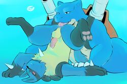 anal balls blastoise duo lucario male male_only nintendo oral penis pokemon pokemon_(species) rimming sex tohfu yaoi