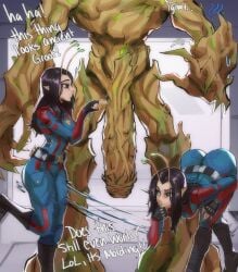 1boy 1girls 2d alien alien_girl alien_penis antennae_(anatomy) ass bent_over big_penis blue_bodysuit bodysuit boots breasts clothed female female_focus fingerless_gloves gloves green_nails groot groot_(marvel_rivals) guardians_of_the_galaxy huge_cock imminent_sex kumkwat_art large_penis looking_at_penis mantis_(marvel) mantis_(marvel_rivals) marvel marvel_rivals nail_polish penis_awe poking_penis size_difference thick_thighs tight_clothing