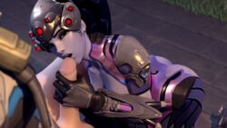 3d big_penis erection female handjob lewdxanimations looking_at_viewer male overwatch penis straight widowmaker