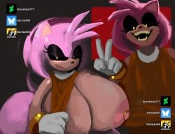 1girls amy.exe amy_rose areolae big_ass big_breasts hair_ornament nipple_piercing peace_sign pillar_chase_2 pink_fur roblox roblox_game smile starverstar000 tagme thorn_(pillar_chase_2) yellow_eyes