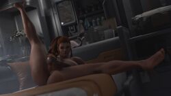 1futa 3d 3d_render anus areolae ass auburn_hair balls barefoot big_breasts breasts brigitte feet futa_only futanari large_areolae leg_up legs looking_away lying lying_down lying_on_back muscular muscular_thighs nipple_peek nipples orange_hair overwatch overwatch_2 perineum pink_nipples ponytail presenting_ass round_ass sidelocks soles solo solo_futa spread_legs taint thick_thighs thighs toes velvettiger