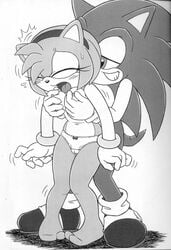 amy_rose anthro blush breast_fondling breast_grab breasts closed_eyes exposed exposed_breasts female forced front_view fur furry furry_bomb_factory grope hedgehog karate_akabon male medium_breasts monochrome nipples open_mouth sega simple_background sonic_(series) sonic_the_hedgehog standing straight_hair sweat topless trembling uncensored vulnerable white_background