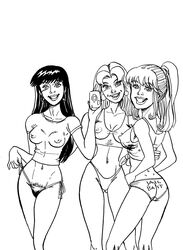 3girls archie_comics areola betty_and_veronica betty_cooper biesiuss breasts camera_phone cellphone cheryl_blossom erect_nipples female female_only g-string hoop_earrings multiple_girls nipples panties thong veronica_lodge voluptuous