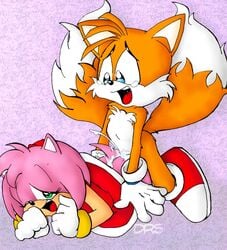 ambiguous_penetration amy_rose anthro canine clothes color cum doggy_style drs female fox fur furry furry_only hedgehog interspecies male mammal nude orange_fur pink_fur sega sex short_hair sonic_(series) straight straight_hair tail tails uncensored