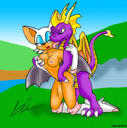 claws crossover glenn interspecies rouge_the_bat scales scalie sega sonic_(series) spyro spyro_the_dragon straight_hair