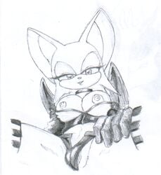 dominatrix from_below implied_femdom looking_at_viewer pussy_peek rouge_the_bat sega sonic_(series) straight_hair tagme unzipped