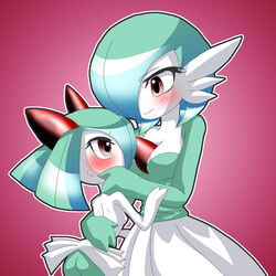 gardevoir kirlia mother_and_daughter nintendo pokemon pokemon_(species) pokemon_rse shiratsuki yuri