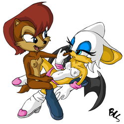 archie_comics bcs rouge_the_bat sally_acorn sega sonic_(series) straight_hair