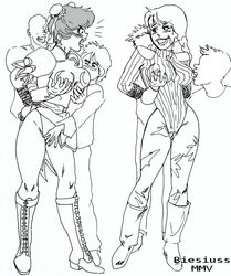 2girls archie_comics betty_cooper biesiuss cammy_white chun-li cosplay female human male molestation straight straight_hair street_fighter veronica_lodge