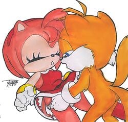 2001 amy_rose anthro drs female fur furry_tail hedgehog male multi_tail sega sonic_(series) straight straight_hair tail tails