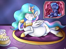 age_regression alicorn belly big_belly cake duo equine female feral fetus food friendship_is_magic horn internal mammal my_little_pony novaspark pregnant princess princess_celestia_(mlp) princess_luna_(mlp) royalty umbilical_cord unbirthing uterus vore wings x-ray yuri