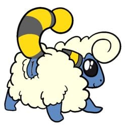 caprine female feral fur furry furry_only looking_back mammal mareep nintendo pokémon_(species) pokemon presenting presenting_hindquarters presenting_pussy pussy sheep tail trout_(artist) video_games