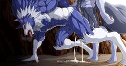 abs absurd_res anal blush broken_(artist) canine capcom cum dark_talbain darkstalkers gallon gay hi_res jon_talbain male male_only mammal muscular muscular_male naked nude orgasm pecs simple_background video_games were werewolf wolf yaoi